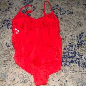 Red spaghetti strap one piece. Size 2x. Brand time and tru.
